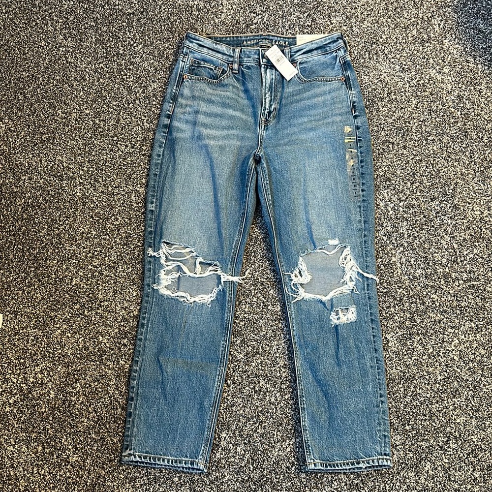 American Eagle Ripped Mom Jeans